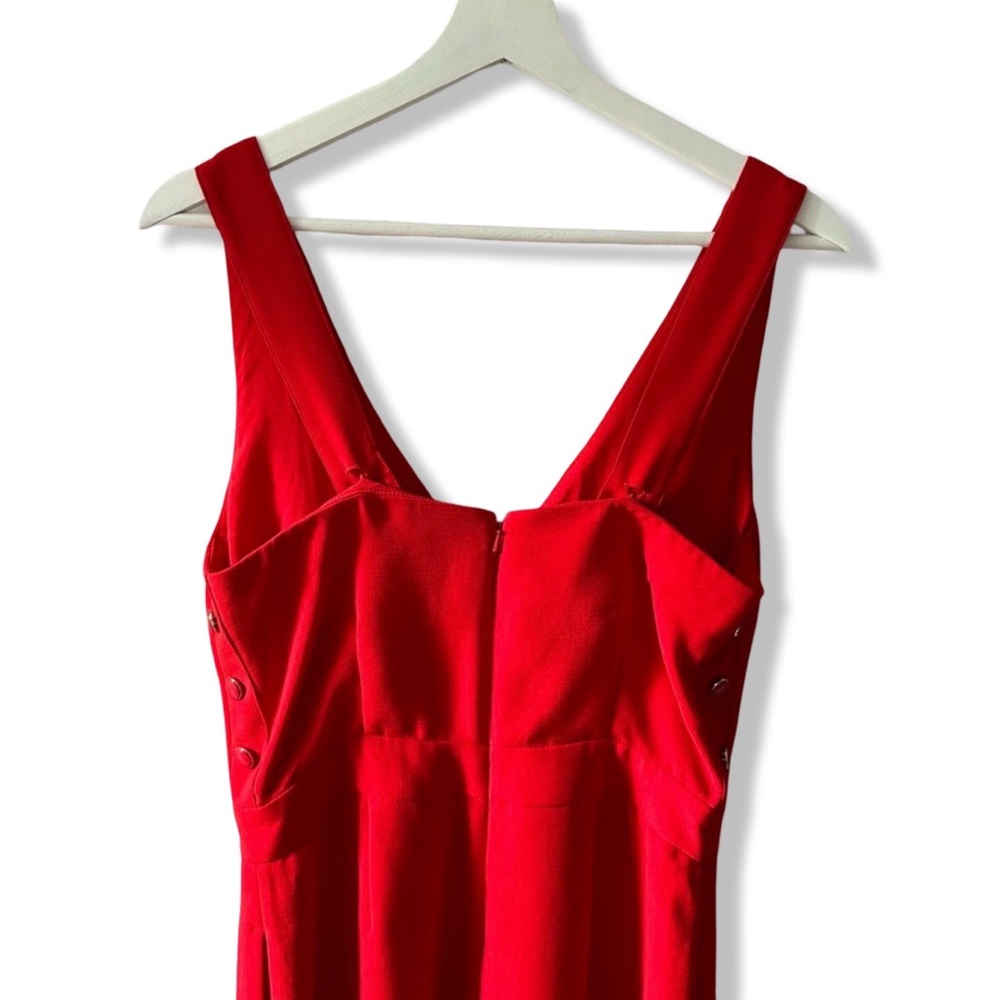 Sezane Vanille Sleeveless V-Neck Jumpsuit | Red Coral | Size 36 | US 4 - Picture 7 of 16